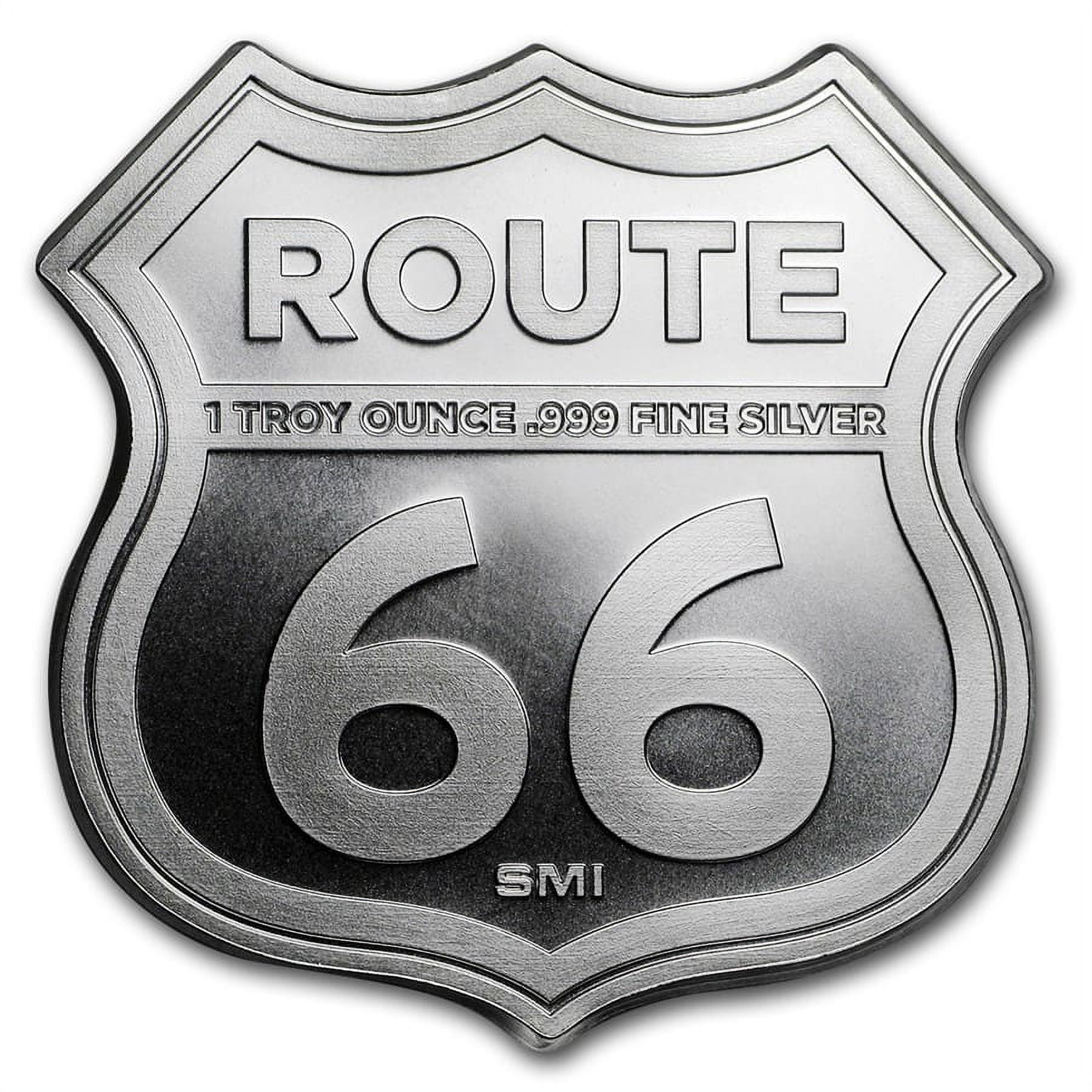 1 oz Silver - Icons of Route 66 Shield (Illinois Gemini Giant