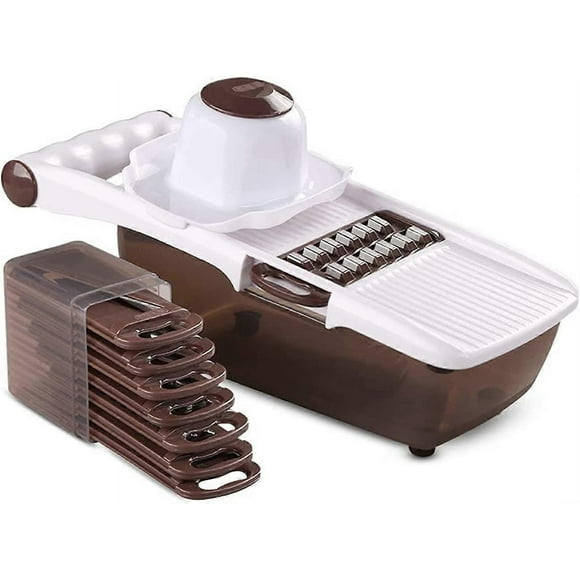 Multifunction Vegetable Cutter, Mandoline Slicers, Mandoline Cutter with 8 Interchangeable Stainless Steel Sharp Blades