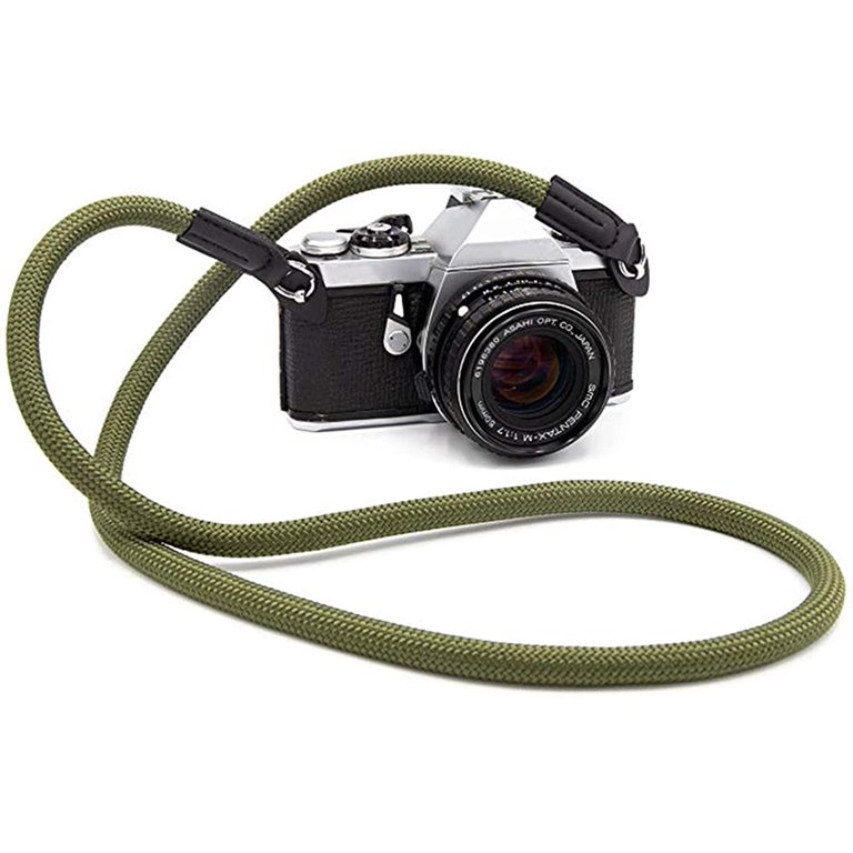 Camera Strap Vintage 100cm Nylon Climbing Rope Camera Neck Shoulder Strap  for Micro Single and DSLR Camera.(Army Green)