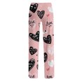 thumbnail image 7 of Pajama Bottoms for Women Holiday Elastic Waist Cute Valentine's Day Pajama Pants Drawstring Jogger Wide Leg Athletic Pants, 7 of 7