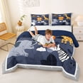 thumbnail image 3 of Erosebridal Lions Giraffe Elephant Queen Comforter Set,Jungle Animals Bedding Comforter Set For Boys, Reversible 3-Piece, 3 of 7