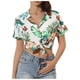 thumbnail image 1 of Blusa de manga corta con cuello en V y estampado informal para mujer a la moda OAVQHLG3B Store  lin121212, 1 of 4