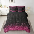 thumbnail image 2 of Erosebridal Sparkle Glitter Bedding Sets King Size,Sparkling Sequin Print Bed in a Bag King size,Super Cozy Reversible Bedding King Size,Teenager Bedroom Decor,7 Pieces, 2 of 6