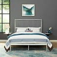 thumbnail image 2 of Platform Bed Frame, Queen Size, White, Metal, Industrial Bedroom, Modern Contemporary HB35058, 2 of 6