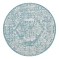 thumbnail image 3 of Unique Loom Outdoor Traditional Collection Area Rug - Valeria (4' 1" Round Aqua/Ivory), 3 of 7