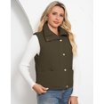 thumbnail image 5 of Czanzd Women's Corduroy Stand Collar Puffer Vest Warm Puffy Outerwear(Army-Green,M), 5 of 8