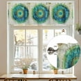 thumbnail image 7 of Blue Green Seagrass Valances for Windows, 42 x 18in, Vintage Art Watercolor Texture Rod Pocket Kitchen Valance Curtain Light Filtering Window Treatments for Living Room Bedroom, 1 Panel, 7 of 7