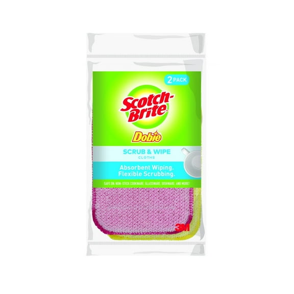 Scotch-Brite Dobie Non-Scratch Scrub and Wipe Cloth, 2 Count