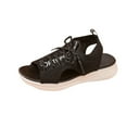 thumbnail image 2 of Viluyesy Women's Comfort Sandals, Lace Up Soft Sole Mesh Breathable Summer Causal Walking Shoes Black 7.5, 2 of 9