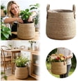 thumbnail image 3 of Woven Handmade Plant Basket 12x14x4 Inch Natural Rattan Basket Planter with Handles Indoor Outdoor Plant Baskets for Houseplants Decor, 3 of 5