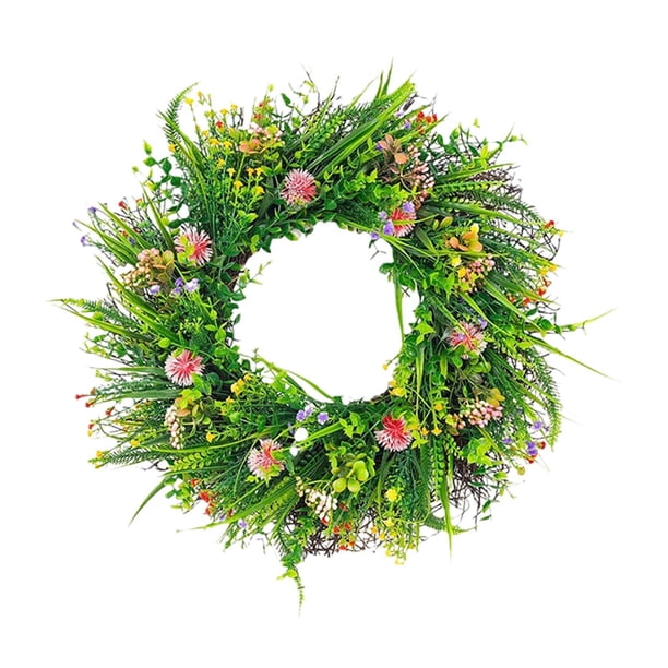 Corona artificial para puerta principal, primavera/verano, ideal para bodas y hogares de estilo rústico. 40CM