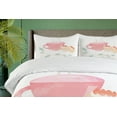 thumbnail image 4 of Ambesonne Tea Party Duvet Cover Sets, Watercolor Scones Cup, 2-Queen, Pink Salmon, 4 of 6