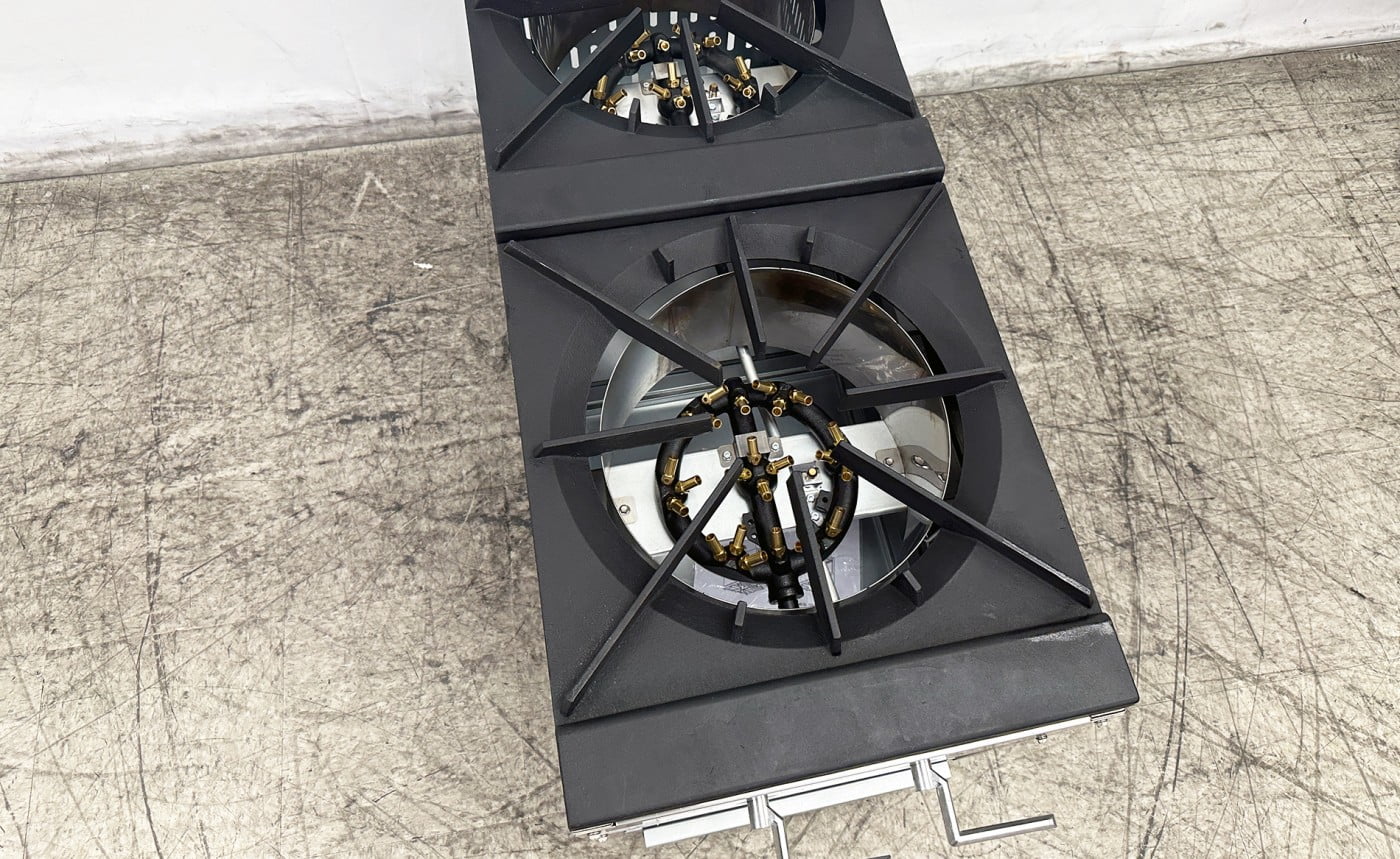 NSF Stock Pot Range 2 Burner – 240,000 BTU Commercial Jet Burner Dual Stock Pot Stove Heavy-Duty Stainless Steel