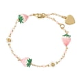 thumbnail image 4 of Pulsera de fresa para mujer, pulsera de eslabones para novia, madre, regalo de cumpleaños Rosa, 4 of 8