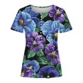 thumbnail image 4 of Fiudx Ofertas Del Día Top Corto con Botones y Cuello En V Estampado para Mujer, 4 of 4