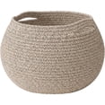 thumbnail image 2 of Woven Storage Basket, Cotton Rope Basket, Round Laundry Basket, Woven Basket with Handles, 11X9 Inch Mocha Beige Rope Organizer Basket for Bedroom, Nursery and Living Room, 2 of 6