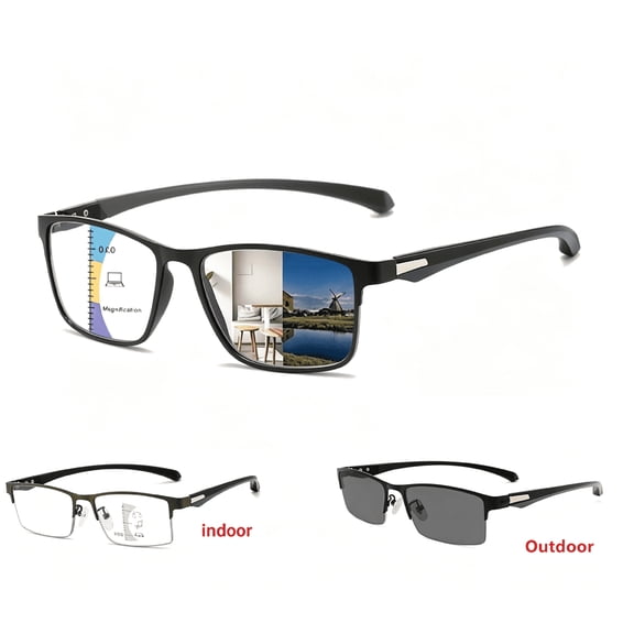 BPPEG Progressive Multifocus Reading Glasses Blue Light Blocking Photochromic Sunglasses Computer Readers for Women Men Eyewear Lightweight Magnification Presbyopia Eyeglasses