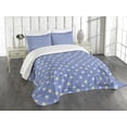 thumbnail image 3 of Ambesonne Floral Quilted Bedspread Set 3 Pcs, Small Spring Daisies, Queen Size, Pale Yellow Violet Blue, 3 of 5