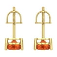 thumbnail image 4 of 1 Ct Heart Cut Studs Red Crystal 18K Yellow Solid Gold Everyday Dainty Earrings Screw Back, 4 of 7