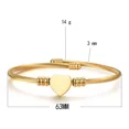 thumbnail image 4 of Brazalete Pulsera Ryscom Forma de Espiral con Dije de Corazon Color Dorado Acero Inoxidable, 4 of 5