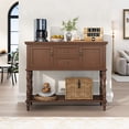 thumbnail image 4 of HLR 42" Farmhouse Modern Console Table, Entryway Table with Storage Shelf for Living Room, Brown, 4 of 8