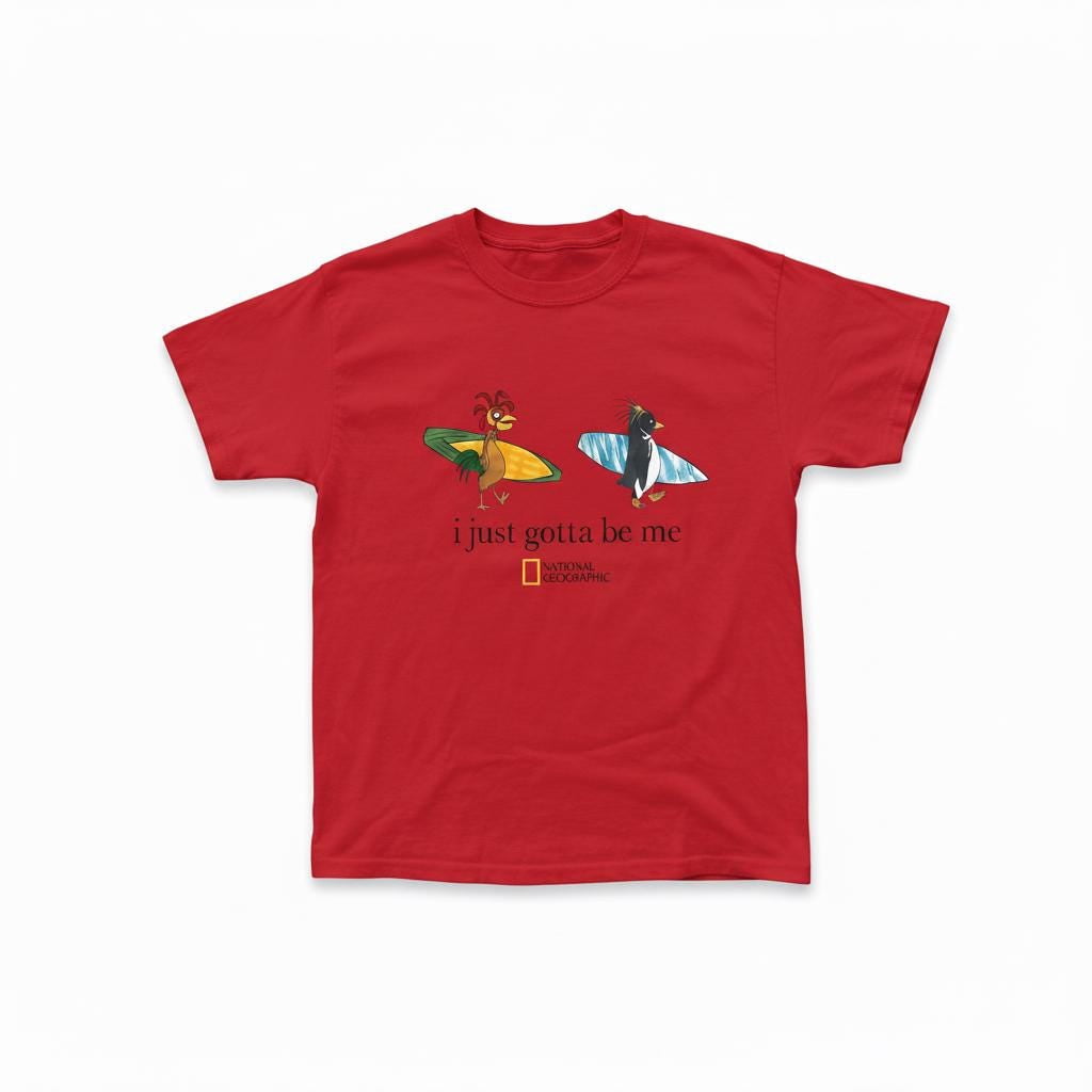 I Just Gotta Be Me Surf Birds T-Shirt, Cute Beach Animal Graphic Tee, Funny Summer Vibe Shirt, Cartoon Bird Surfing Tee, Unisex Gift