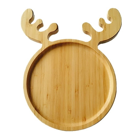 

AOOOWER Wooden Deer Shape Refreshment Tray Fruit Tray Dessert Snack Plate Japanese Style Bread Wooden Plate Decorative Tableware