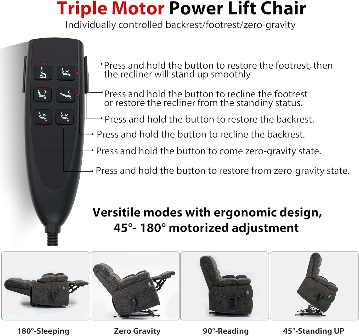 Oversized Power Lift Recliner Big Man 400lbs, Extra Wide Recliner Chair with Lifts Vertically for Elderly, Features Cup Holder, Heat and Massage, Zero Gravity Lay Flat for Adults