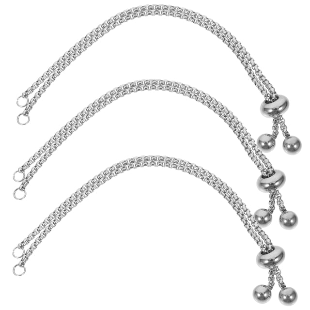 Miangastore 3 Pcs Chaînes Bracelets pour Fabrication de Bijoux Chaînes de Bracelets Fabrication de Bijoux en Vrac Chaîne pour Fabrication de Bijoux Acier Inoxydable Bracelet Coulissant Réglable