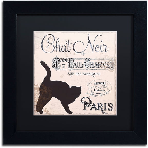 Trademark Fine Art "Les Chats II" Canvas Art by Color Bakery Black Matte, Black Frame