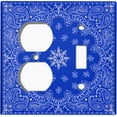 thumbnail image 4 of Metal Light Switch Plate Cover Blue Floral Bandana Paisley Tile Pattern TIL053, 4 of 13