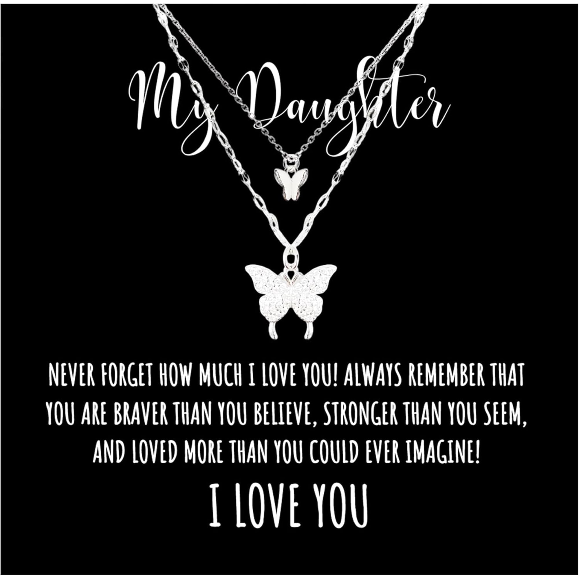 Daughter Gifts from Dad/Mom/Parents - Daughter Necklace Birthday Gifts Christmas Graduation Prom Jewelry