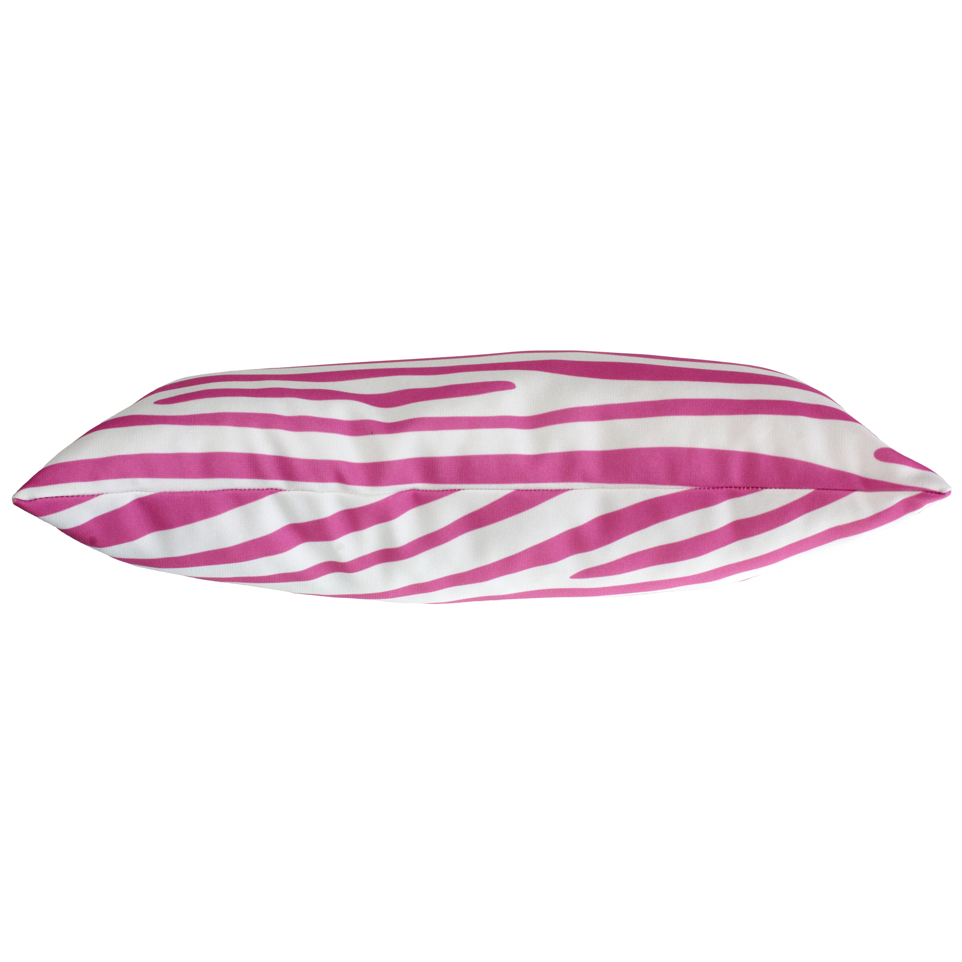 Everything Comfy Zebra Print Decorative Pillow, 16x6 Inch, Pink/White,