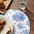 thumbnail image 3 of Blue Watercolor Floral Round 13 Inch Placemats Set of 2, Spring Flower Abstract Art HeatResistant Non Slip Place Mats for Dining Table, Wipeable Braided Kitchen Table Mats for Housewarming, 3 of 9