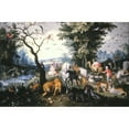 thumbnail image 3 of Jan Brueghel the Younger 24x17 Black Modern Framed Museum Art Print Titled - The Animals Entering Noah`S Ark (1630-1670), 3 of 5