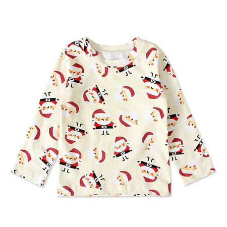 

Honeeladyy Winter Coats Newborn Infant Baby Boys Girls Christmas Santa Cartoon Print T-shirt Clothes Set White Sales Online