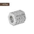 thumbnail image 3 of Unique Bargains Charm Rhinestone Beads, 4 Pack Cubic Hexagon Zircon Pave Spacer Beads for Bracelet Jewelry Making (Platinum), 3 of 7