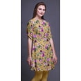 thumbnail image 4 of Bimba Short Kurtis For Ladies Printed Mandarin Collar Roll Up Sleeve Dress, 4 of 6