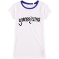 thumbnail image 1 of Camiseta gráfica empalmada GUESS para mujer blanca pequeña, 1 of 2
