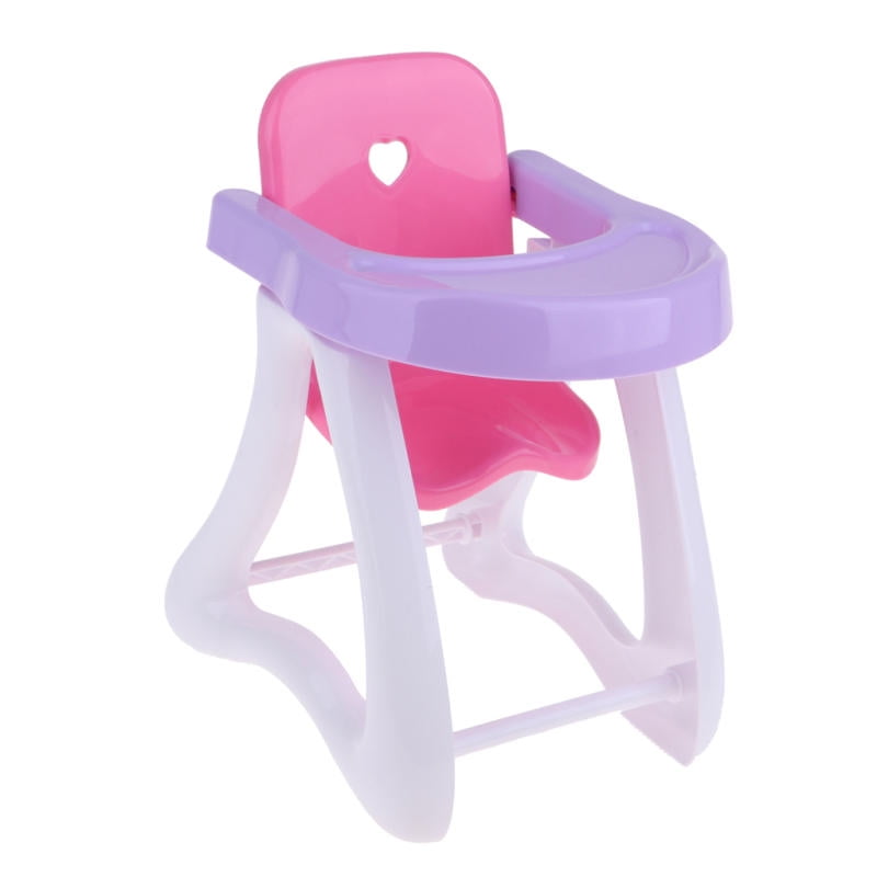 Plastic High Chair for Dolls Baby Doll Highchairs Toy Furniture and