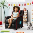 thumbnail image 2 of Resenkos Kids Recliner Chair with Side Pockets and Footrest-Red, Kids Chairs for Kids, 2 of 7
