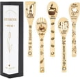 thumbnail image 2 of YILOSF-5PCS Wooden Spoons Utensils Set,Engraved Patterns Bamboo Cooking Spoon, Kitchen Cooking Decor Gifts for Mom Lovers Friends Housewarming Wedding Cooking Spoons (COFFEE), 2 of 4