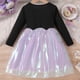 thumbnail image 5 of Vestido de cuello redondo y manga larga para niñas Vestido de cuello redondo y manga larga para niñas Falda de malla elegante Vestido de princesa elegante para niñas pequeñas Vestido de poliéster para, 5 of 8