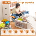 thumbnail image 3 of EnHomee 1PC Storage Bins with Lids & Wheels Collapsible Storage Bins for Bedroom Storage Containers 60QT Plastic Stackable Storage Organizer for Closet, 3 of 7