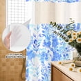 thumbnail image 3 of No Hook Shower Curtain, Blue Flowers Shower Curtains for Bathroom with See Through Top Window, Watercolor Summer Botanical Floral Waterproof & Washable Bath Curtain Stand Up Stall 36"x72", 3 of 9