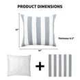 thumbnail image 5 of 2 Pack Outdoor Throw Pillows 26x26 Inch Water-Resistant Decorative Pillow Cushions with Insert, Blue Stripe, 5 of 7