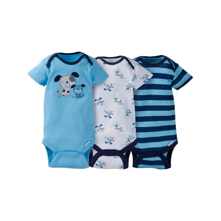 Gerber Newborn Baby Boy Assorted Short Sleeve Onesies Bodysuits,