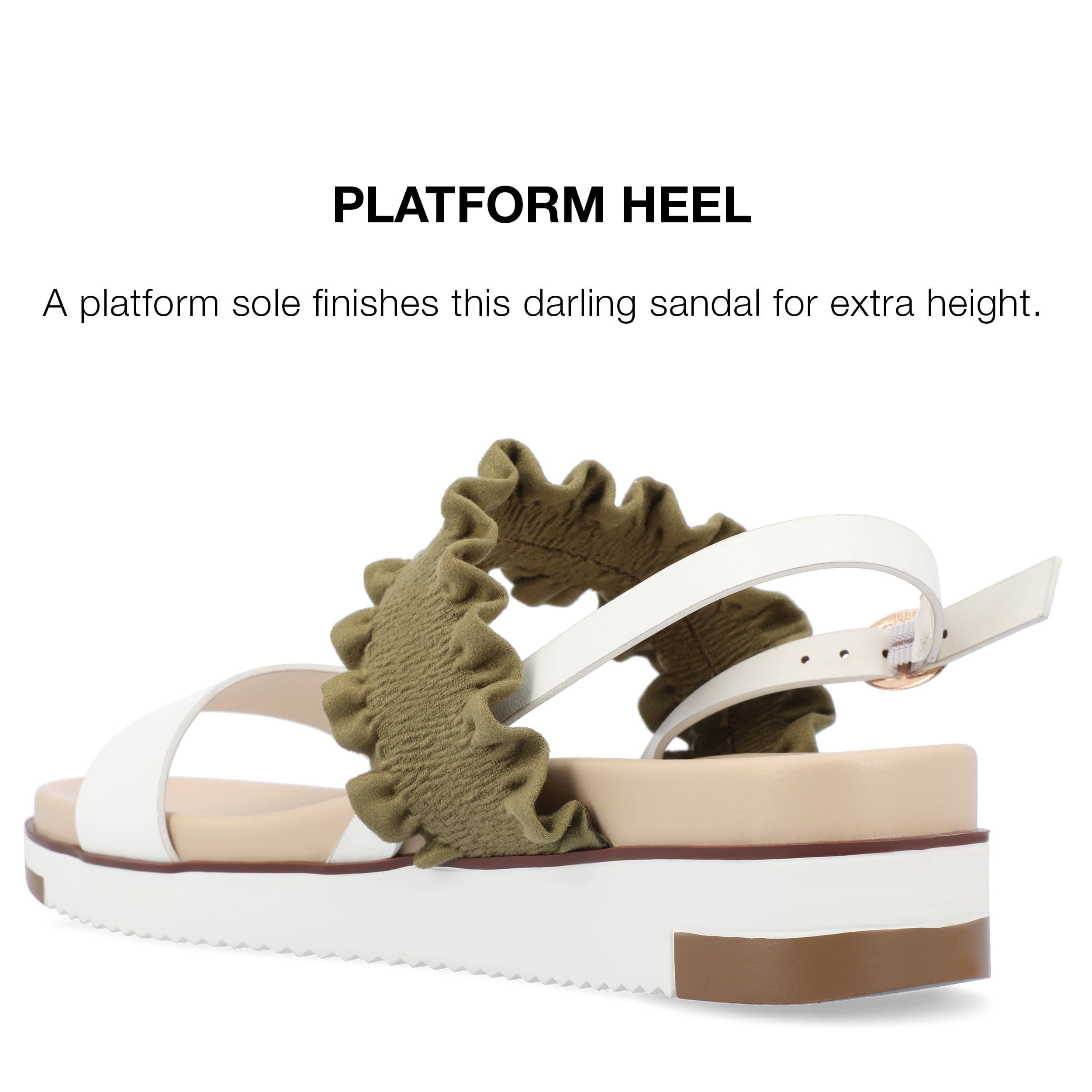 Journee Collection Womens Riya Faux Leather Slingback Flatform Sandals
