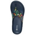 thumbnail image 3 of BZEES Womens Navy Floral Cushioned Villa Round Toe Wedge Slip On Thong Sandals Shoes 11 M, 3 of 3