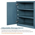 thumbnail image 5 of TUANLUO Blue Buffet Sideboard Cabinet, Accent Cabinet with 4 Doors, Buffet Cabinet with Adjustable Shelves, Wood Storage Cabinet Furniture for Kitchen Dining Room Living Room, 60"L x 16"W x 32"H, 5 of 10